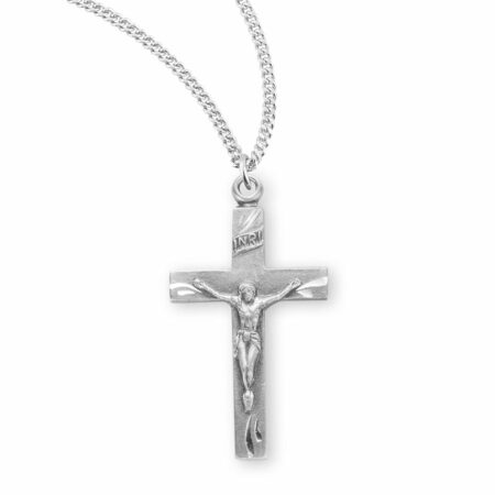Basic Engraved Sterling Silver Crucifix