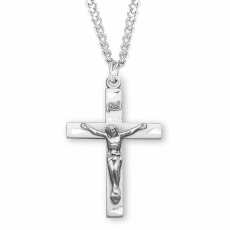 Basic Engraved Sterling Silver Crucifix