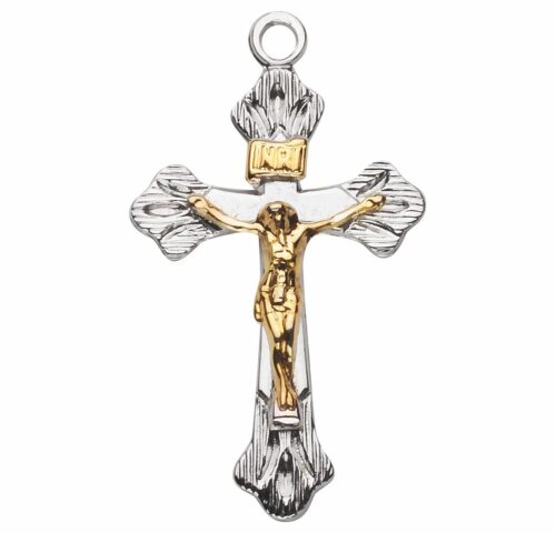 Flare Tipped Sterling Silver Two Toned Crucifix - Image 2
