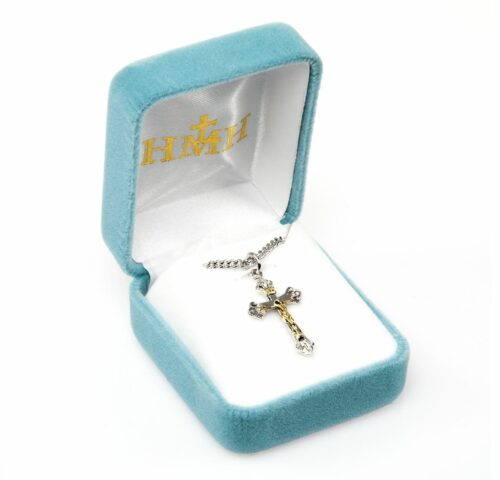 Flare Tipped Sterling Silver Two Toned Crucifix - Image 3