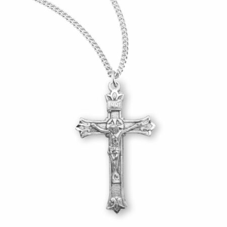 Triple Flare Tip Sterling Silver Crucifix