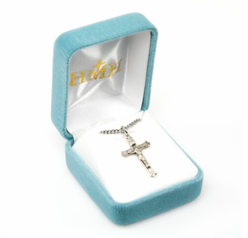 Triple Flare Tip Sterling Silver Crucifix - Image 3