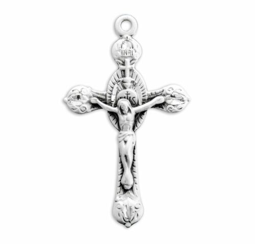 Monstrance Style Sterling Silver Crucifix - Image 2