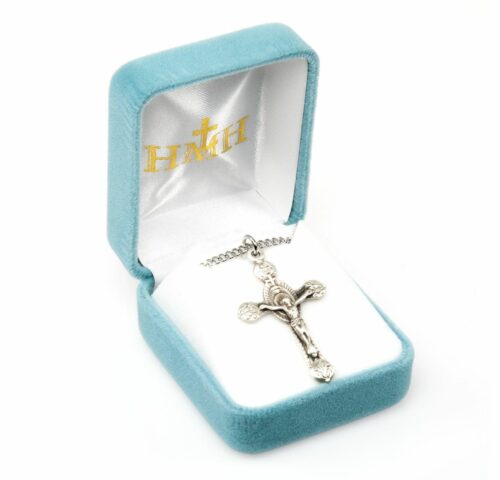 Monstrance Style Sterling Silver Crucifix - Image 3