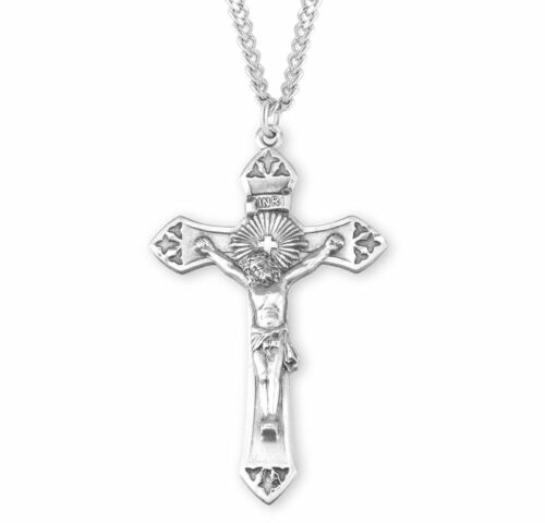 Cross Burst Sterling Silver Crucifix