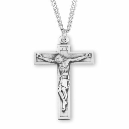 Short Top Sterling Silver Crucifix