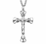 Heart Tipped Sterling Silver Crucifix