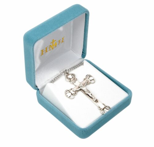 Heart Tipped Sterling Silver Crucifix - Image 3