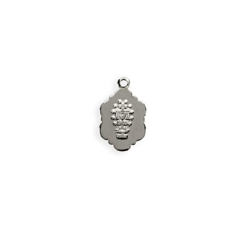 Sterling Silver Blue Enameled Oval Fancy Edge Miraculous Medal - Image 3