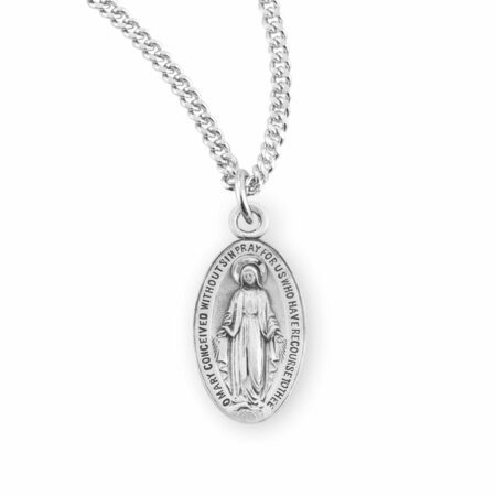 Sterling Silver Oval Miraculous Medal