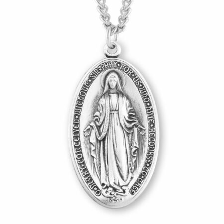 Sterling Silver Oval Miraculous Medal