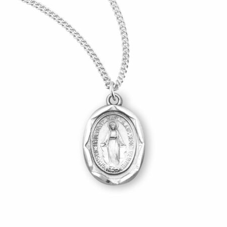 Sterling Silver Oval Miraculous Medal