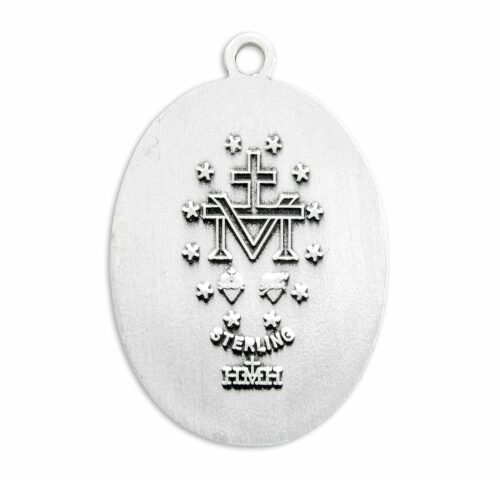 Sterling Silver Oval Miraculous Medal - Image 3