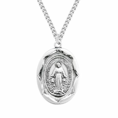 Sterling Silver Oval Miraculous Medal
