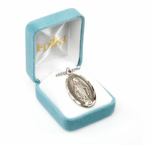 Sterling Silver Spanish Oval Miraculous Medal - Image 4