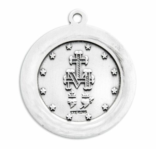 Sterling Silver Oval Miraculous Medal - Image 3