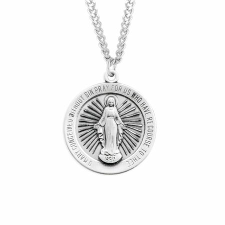 Sterling Silver Oval Miraculous Medal