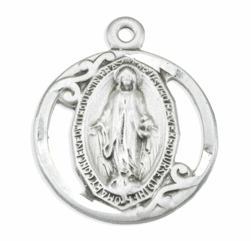 Sterling Silver Oval Miraculous Medal - Image 2