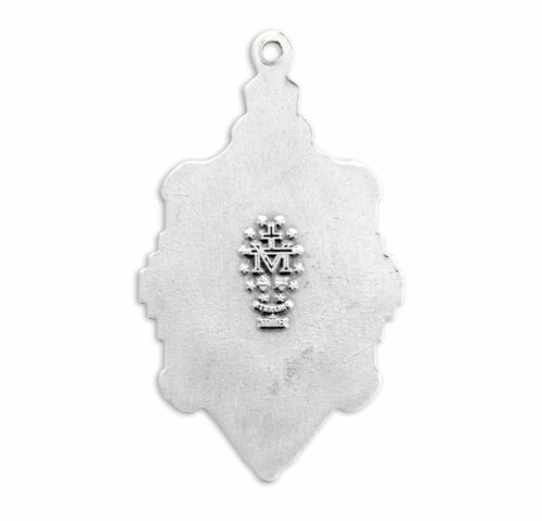 Sterling Silver Fancy Enameled Miraculous Medal - Image 3