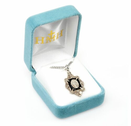 Sterling Silver Fancy Enameled Miraculous Medal - Image 4
