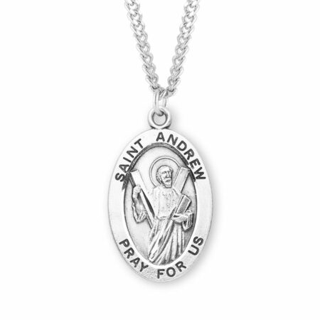 Patron Saint Andrew Oval Sterling Silver Medal