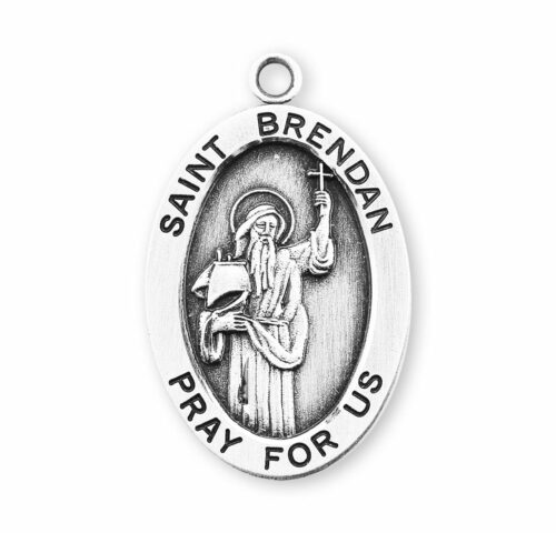 Patron Saint Brendan Oval Sterling Silver Medal - Image 2