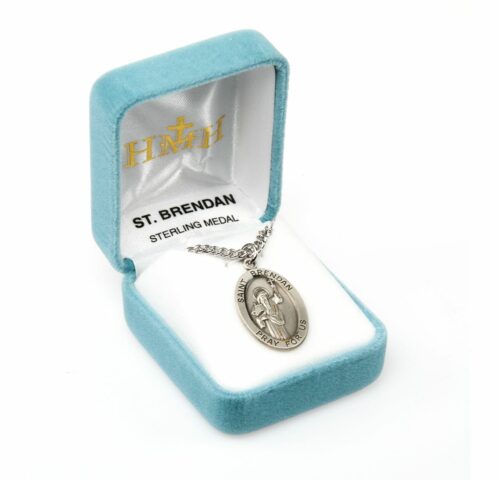 Patron Saint Brendan Oval Sterling Silver Medal - Image 4