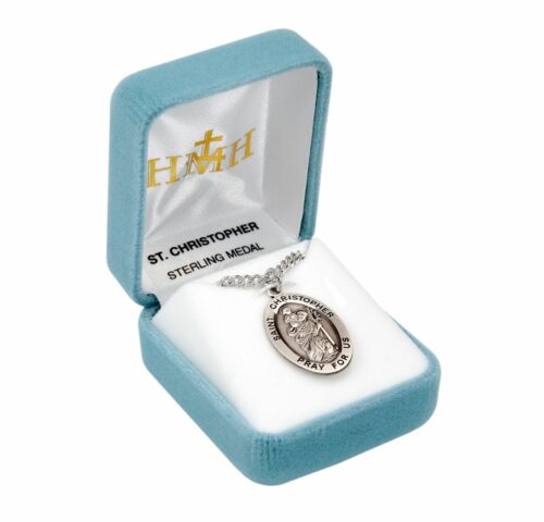 Patron Saint Christopher Oval Sterling Silver Medal - Image 4