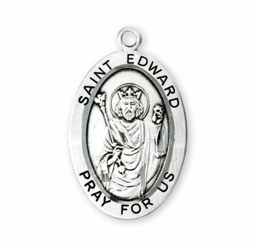 Patron Saint Edward Oval Sterling Silver Medal - Image 2