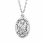 Patron Saint Francis of Assisi Oval Sterling Silver Medal