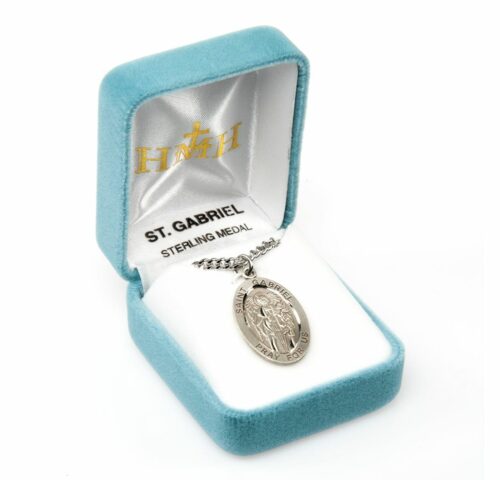 Patron Saint Gabriel Oval Sterling Silver Medal - Image 4