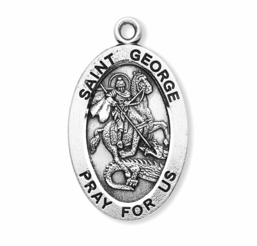 Patron Saint George Oval Sterling Silver Medal - Image 2