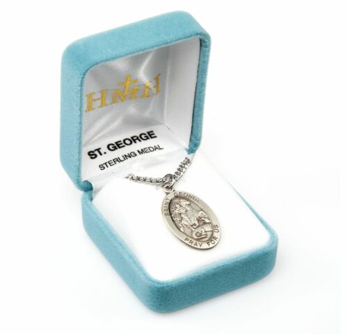 Patron Saint George Oval Sterling Silver Medal - Image 4