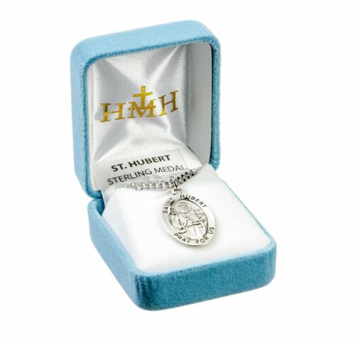Patron Saint Hubert Oval Sterling Silver Medal - Image 4