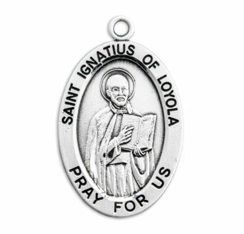 Patron Saint Ignatius of Loyola Oval Sterling Silver Medal - Image 2