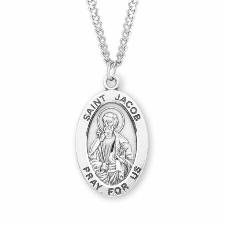 Patron Saint Jacob Oval Sterling Silver Medal