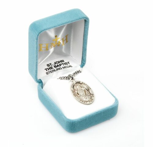 Patron Saint John the Baptist Oval Sterling Silver Medal - Image 4