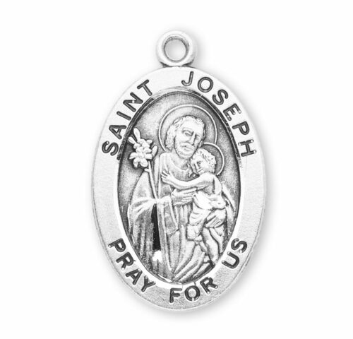 Patron Saint Joseph Oval Sterling Silver Medal - Image 2