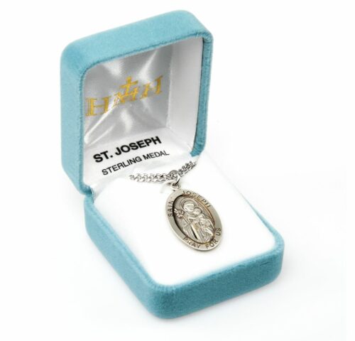 Patron Saint Joseph Oval Sterling Silver Medal - Image 4