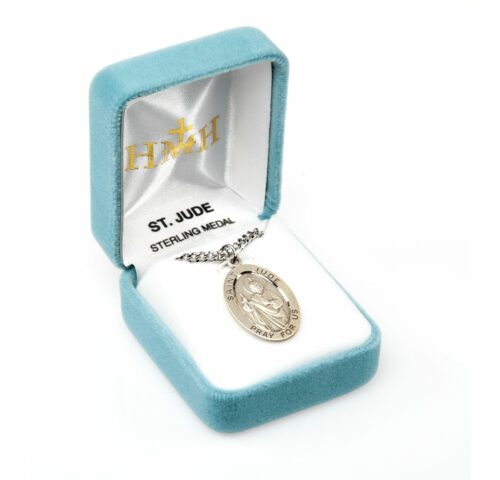 Patron Saint Jude Oval Sterling Silver Medal - Image 4