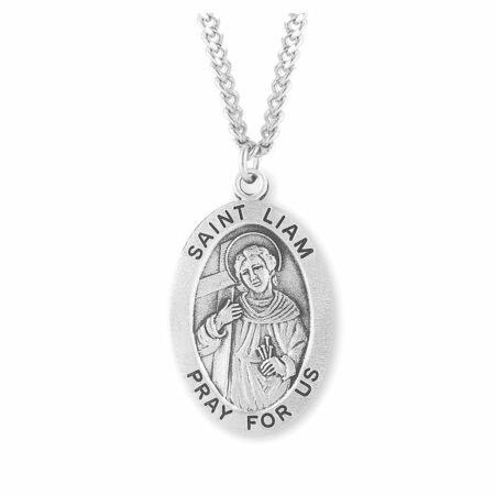 Patron Saint Liam Oval Sterling Silver Medal