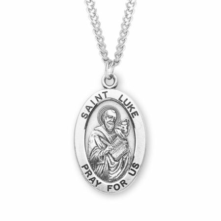 Patron Saint Luke Oval Sterling Silver Medal
