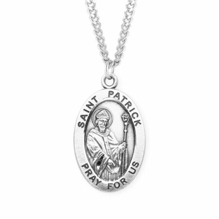 Patron Saint Patrick Oval Sterling Silver Medal