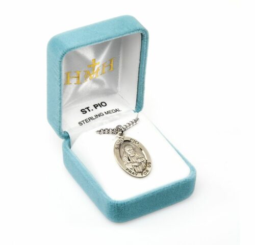 Patron Saint Padre Pio Oval Sterling Silver Medal - Image 4
