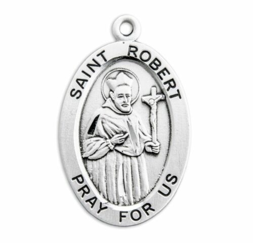 Patron Saint Robert Oval Sterling Silver Medal - Image 2