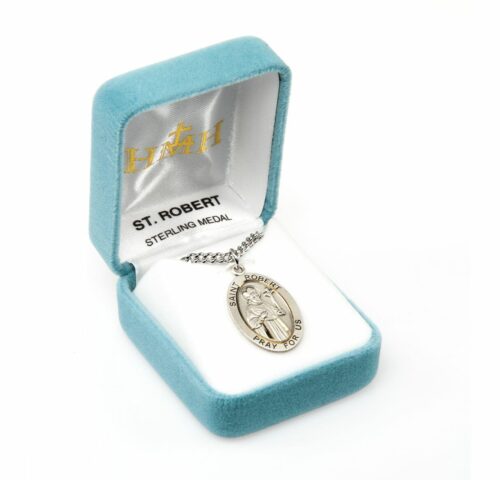 Patron Saint Robert Oval Sterling Silver Medal - Image 4