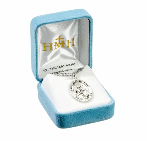 Patron Saint Thomas More Oval Sterling Silver Medal - Image 4