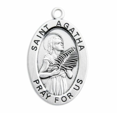 Patron Saint Agatha Oval Sterling Silver Medal - Image 2