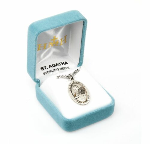 Patron Saint Agatha Oval Sterling Silver Medal - Image 4