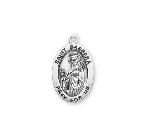 Patron Saint Barbara Oval Sterling Silver Medal - Image 2